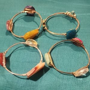 Colorful Gemstone Wire Bracelets
